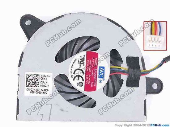 81133 AVC BATA0607R5H Cooling Fan  P001, w35x4x4, 5V 0.50A, Bare fan AVC BATA0607R5H Cooling Fan  