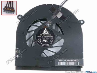 81153 Delta Electronics KSB0505HB Cooling Fan  -8F36, w35x4x4, 5V 0.40A, Bare fan Delta Electronics KSB0505HB Cooling Fan  
