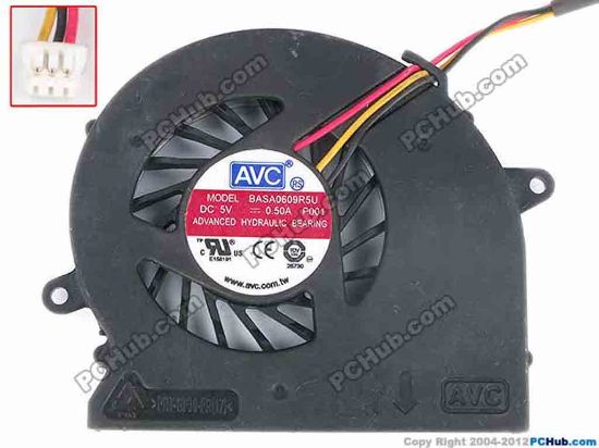81158 AVC BASA0609R5U Cooling Fan  P001, w55x3x3, 5V 0.50A, Bare fan AVC BASA0609R5U Cooling Fan  