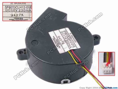 81163 Toshiba SF6023CLH12-01E Server - Blower Fan bw60x58x23, w225x3x3, 12V 0.23A Toshiba SF6023CLH12-01E Server - Blower Fan 