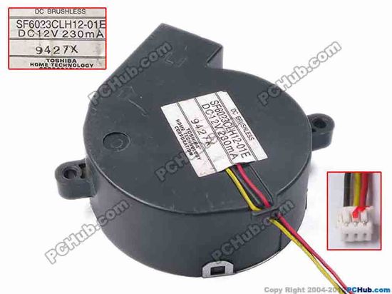 81163 Toshiba SF6023CLH12-01E Server - Blower Fan bw60x58x23, w225x3x3, 12V 0.23A Toshiba SF6023CLH12-01E Server - Blower Fan 