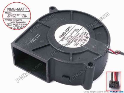 81175 NMB-MAT / Minebea BG0703-B044-00L Server - Blower Fan E2, bw75x75x30, w230x3x3, 12V 0.38A NMB-MAT / Minebea BG0703-B044-00L Server - Blower Fan 