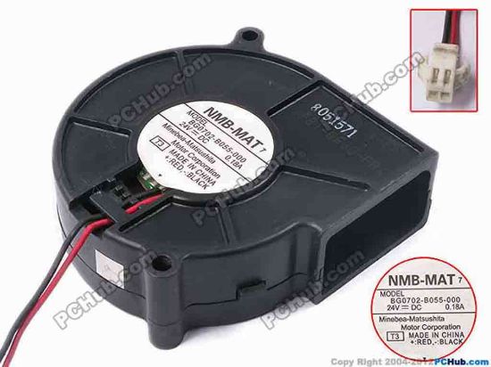 81196 NMB-MAT / Minebea BG0702-B055-000 Server - Blower Fan T3, bw75x75x25, w90x3x3, 24V 0.18A NMB-MAT / Minebea BG0702-B055-000 Server - Blower Fan 