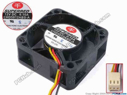 81215 Superred CHD5012ABS-A Server - Square Fan sq50x50x20, w80x3x3, 12V 0.1A Superred CHD5012ABS-A Server - Square Fan 