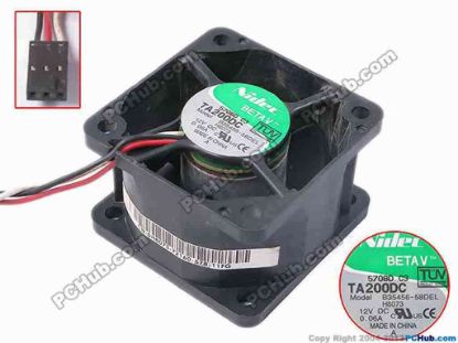 81218 Nidec B35456-58DEL Server - Square Fan H8073, sq50x50x32, w170x3x3, 12V 0.06A Nidec B35456-58DEL Server - Square Fan 