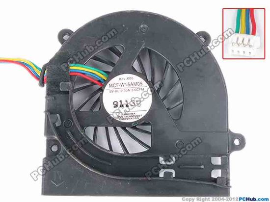 81232 Toshiba MCF-W15AM05 Cooling Fan  3.6CFM, w35x4x4, 5V 0.3A, Bare fan Toshiba MCF-W15AM05 Cooling Fan  