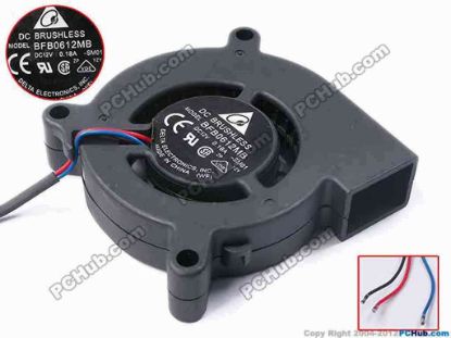 81241 Delta Electronics BFB0612MB Server - Blower Fan -SM01, bw60x60x15, w160x3, 12V 0.18A Delta Electronics BFB0612MB Server - Blower Fan 