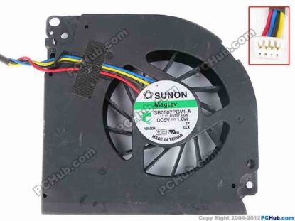 81245 SUNON GB0507PGV1-A Cooling Fan  13.V1.B3307.F.GN, w235x4x4, 5V 1.6W, Bare fan SUNON GB0507PGV1-A Cooling Fan  