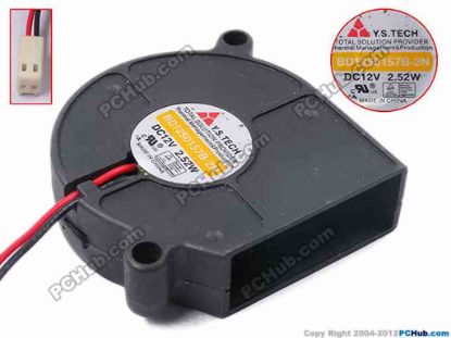 81247 Y.S TECH BD1250157B-2N Server - Blower Fan bw51x51x15, w55x2x2, 12V 2.52W Y.S TECH BD1250157B-2N Server - Blower Fan 