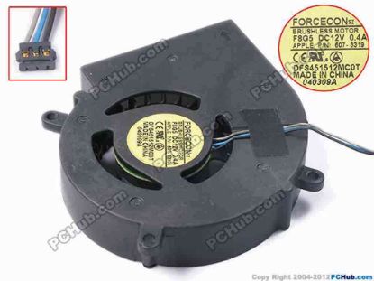 81251 Forcecon DFS451512MC0T Server - Blower Fan bw69x69x15, w155x3x3, 12V 0.4A Forcecon DFS451512MC0T Server - Blower Fan