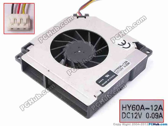 81253 SEPA HY60A-12A Server - Blower Fan bw60x60x12, w80x3x3, 12V 0.09A SEPA HY60A-12A Server - Blower Fan