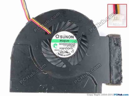 81256 SUNON GC055010VH-A Cooling Fan  13.V1.B4165.F.GN, w50x3x4, 5V 0.215A, Bare fan SUNON GC055010VH-A Cooling Fan  