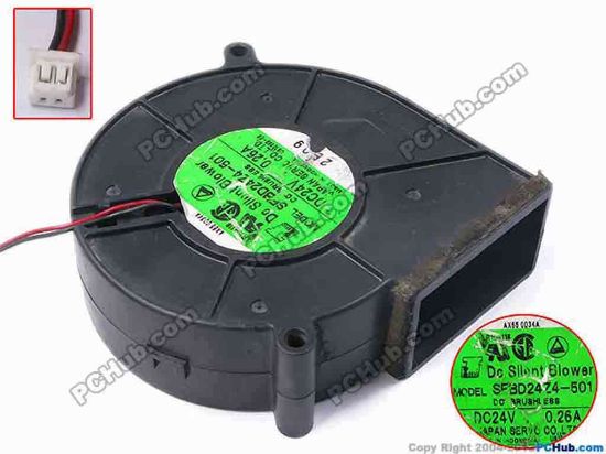 81261 Japan Servo SFBD24Z4-501 Server - Blower Fan bw93x93x30, w105x2x2, 24V 0.26A Japan Servo SFBD24Z4-501 Server - Blower Fan 
