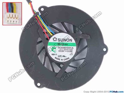 81287 SUNON GC056015VH-A Cooling Fan  13.V1.B2449.F.GN, w40x4x4, 5V 3.0W, Bare fan SUNON GC056015VH-A Cooling Fan  
