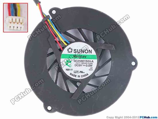 81287 SUNON GC056015VH-A Cooling Fan  13.V1.B2449.F.GN, w40x4x4, 5V 3.0W, Bare fan SUNON GC056015VH-A Cooling Fan  