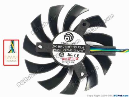 81297 Power Logic PLD08010S12HH Server - Frameless / GPU Fan dia73x73x10, w65x4x4, 12V 0.35A Power Logic PLD08010S12HH Server - Frameless / GPU Fan 