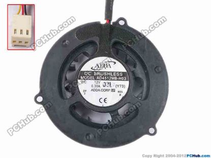 81333 ADDA AD4512MB-H03 Server - Round Fan Y73, dia48x48x13, w110x3x3, 12V 0.3A ADDA AD4512MB-H03 Server - Round Fan 