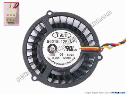 81334 T&T B6015L12F Server - Round Fan NF1, dia48x48x13, w255x3x3, 12V 0.08A T&T B6015L12F Server - Round Fan 
