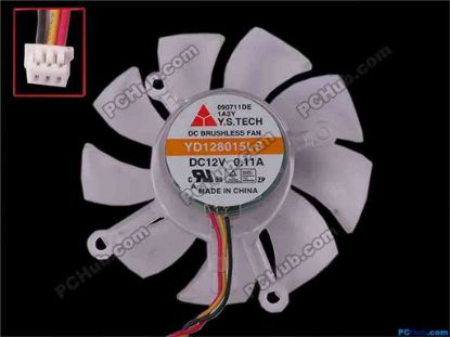 81348 Y.S TECH YD128015LS Server - Frameless / GPU Fan dia73x73x15, w170x3x3, 12V 0.11A, White Y.S TECH YD128015LS Server - Frameless / GPU Fan 