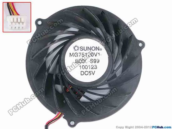 81367 SUNON MG75120V1-B000-S99 Cooling Fan  size:63x14, w50x4x4, 5V, Bare fan SUNON MG75120V1-B000-S99 Cooling Fan  