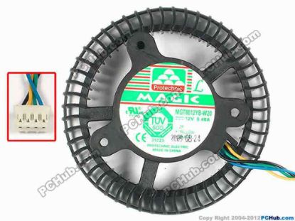 81368 Protechnic Magic MGT8012YB-W20 Server - Round Fan sq72x72x22, w65x4x4, 12V 0.48A Protechnic Magic MGT8012YB-W20 Server - Round Fan 