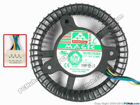 81368 Protechnic Magic MGT8012YB-W20 Server - Round Fan sq72x72x22, w65x4x4, 12V 0.48A Protechnic Magic MGT8012YB-W20 Server - Round Fan 