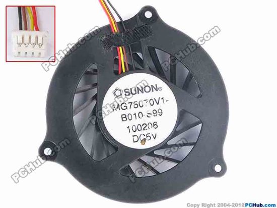 81370 SUNON MG75070V1-B010-S99 Cooling Fan  size:54x10, w70x4x4, 5V, Bare fan SUNON MG75070V1-B010-S99 Cooling Fan  