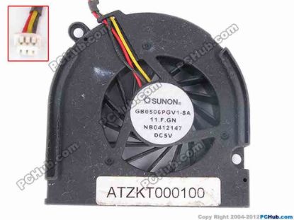 81378 SUNON GB0506PGV1-8A Cooling Fan  11.F.GN, w10x3x3, 5V, Bare fan SUNON GB0506PGV1-8A Cooling Fan  