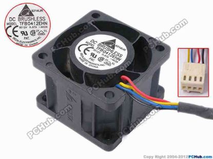 81383 Delta Electronics TFB0412EHN Server - Square Fan -4K29, sq40x40x28, w320x4x4, 12V 0.87A Delta Electronics TFB0412EHN Server - Square Fan 
