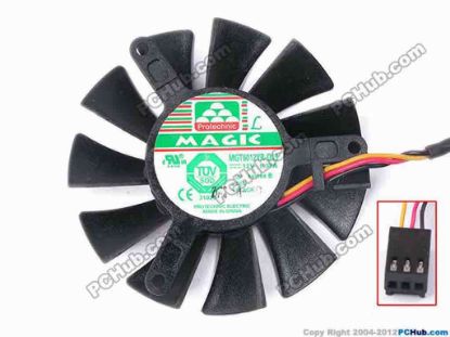 81395 Protechnic Magic MGT6012YR-O15 Server - Frameless / GPU Fan dia55x55x10, w145x3x3, 12V 0.37A, Black Protechnic Magic MGT6012YR-O15 Server - Frameless / GPU Fan