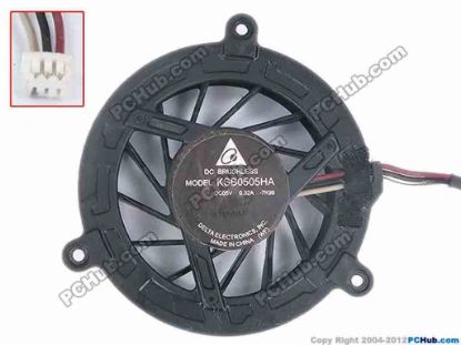 81438 Delta Electronics KSB0505HA Cooling Fan  -7K99, size:53x12, w20x3x3, 5V 0.32A, Bare fan Delta Electronics KSB0505HA Cooling Fan  