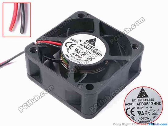 81479 Delta Electronics AFB0512HHD Server - Square Fan sq50x50x20, w270x2, 12V 0.21A Delta Electronics AFB0512HHD Server - Square Fan 