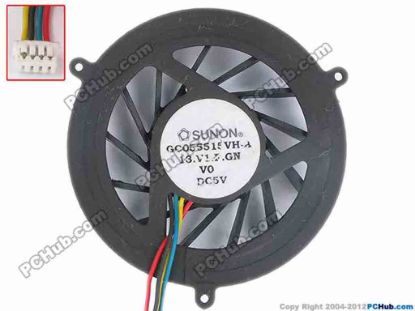 81490 SUNON GC055515VH-A Cooling Fan  13.V1.F.GN, size:56x13, w125x4x4, 5V, Bare fan SUNON GC055515VH-A Cooling Fan  