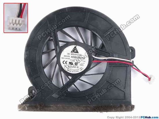 81491 Delta Electronics KDB0705HA Cooling Fan  -7L42, w20x3x4, 5V 0.40A, Bare fan Delta Electronics KDB0705HA Cooling Fan  
