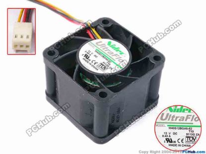 81552 Nidec W40S12BGA5-52 Server - Square Fan T10, sq40x40x28, w110x3x3, 12V 0.4A Nidec W40S12BGA5-52 Server - Square Fan 