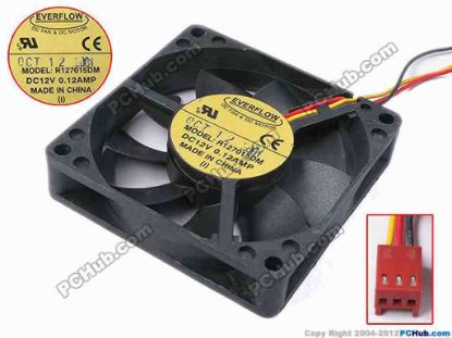 81596 Everflow R127015DM Server - Square Fan sq70x70x15, w220x3x3, 12V 0.12A Everflow R127015DM Server - Square Fan 