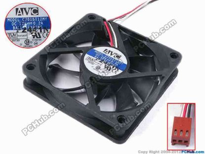 81667 AVC C7015T12MY Server - Square Fan sq70x70x15, w155x3x3, 12V 0.2A AVC C7015T12MY Server - Square Fan 