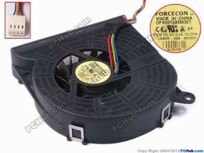81676 Forcecon DFS601005M30T Server - Blower Fan bw80x80x20, w355x4x4, w355x4x4, 5V 0.4A Forcecon DFS601005M30T Server - Blower Fan 
