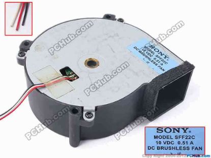 81698 Other Brands SONY Server - Blower Fan SFF22C, bw104x100x35, 3-wire, 10V 0.51A Other Brands SONY Server - Blower Fan 