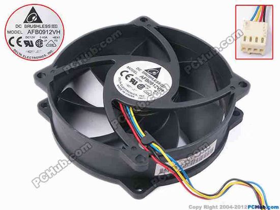 81722 Delta Electronics AFB0912VH Server - Round Fan -4E41, dia95x95x25, w150x4x4, 12V 0.6A Delta Electronics AFB0912VH Server - Round Fan 