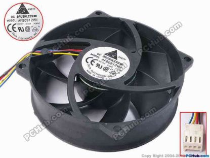 81741 Delta Electronics AFB0912VH Server - Round Fan -SP07, dia95x95x25, w150x4x4, 12V 0.6A Delta Electronics AFB0912VH Server - Round Fan 