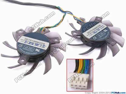 81757 Everflow DD7010MMGDB Server - Frameless / GPU Fan dia65x10, Dual, w(215&190)X7X4, 12v 0.25, Trans.Bl Everflow DD7010MMGDB Server - Frameless / GPU Fan 