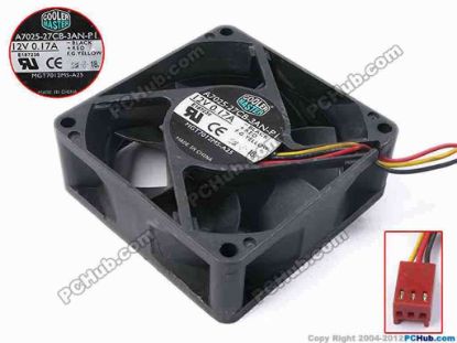 81762 Cooler Master MGT7012MS-A25 Server - Square Fan sq70x70x25, w205x3x3, 12V 0.17A Cooler Master MGT7012MS-A25 Server - Square Fan 