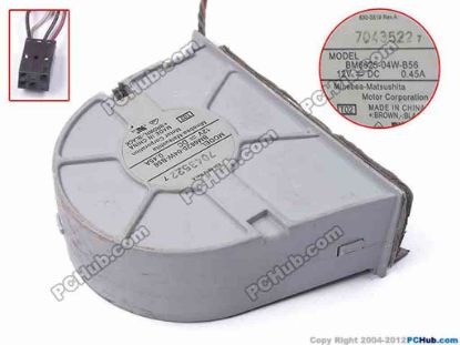 81772 NMB-MAT / Minebea BM6625-04W-B56 Server - Blower Fan T02, bw80x63x27, w335x4x6, 12V 0.45A NMB-MAT / Minebea BM6625-04W-B56 Server - Blower Fan 