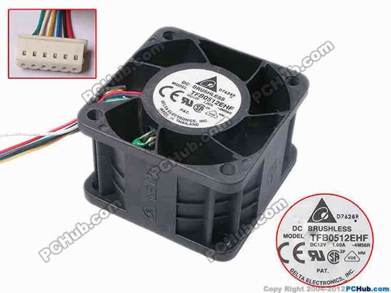 81845 Delta Electronics TFB0512EHF Server - Square Fan -4M56R, sq50x50x32, w90x6x6, 12V 1A Delta Electronics TFB0512EHF Server - Square Fan 