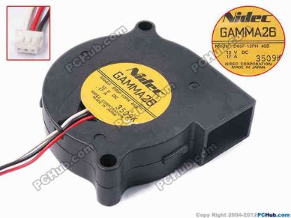81868 Nidec D05F-12PH Server - Blower Fan 45B, bw51x51x15, w80x3x3, 12V 0.17A Nidec D05F-12PH Server - Blower Fan 