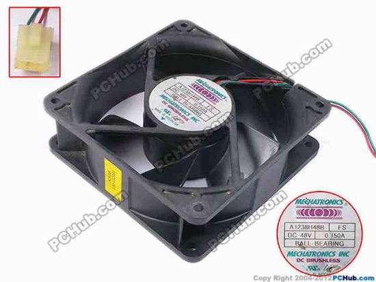 81899 MECHATRONICS A1238H48B Server - Square Fan sq120x120x38, w105x2x3, 48V 0.15A MECHATRONICS A1238H48B Server - Square Fan 