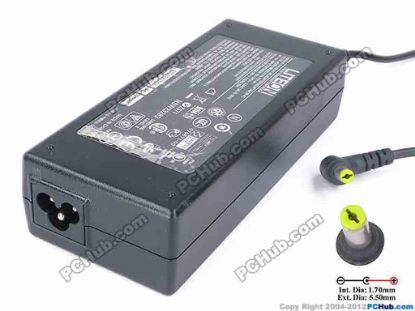 81900 LITE-ON PA-1121-04 AC Adapter- Laptop 19V 6.3A, 5.5/1.7mm, 3-Prong LITE-ON PA-1121-04 AC Adapter- Laptop <span class="span11" id="ctl00_ContentPlaceHolder1_ItemDesc1_lblItemDescription">Model: PA-1121-04<br />
<br />
INPUT: 100-240V~ 1.5A, 50-60Hz <br />
OUTPUT: 19V 6.3A 120W<br />
Connecter size: Int. Diameter: 1.70mm <br />
Ext. Diameter: 5.50mm<br />
Length : 9.00mm 
<p>Dimensions: 150 x 65 x 37 mm</p>
<div>
<p>*Please take note, 3 wire AC <a shape="rect" href="http://www.pchub.com/uph/category/356-0-0-1-2/Laptop-Spare-Part.html"><font color="#810081">power cord</font></a> not included.</p></div></span>