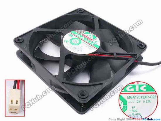 81907 Protechnic Magic MGA12012XR-O25 Server - Square Fan sq120x120x25, w120x2x2, 12V 0.52A  Protechnic Magic MGA12012XR-O25 Server - Square Fan 