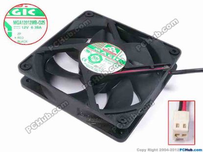 81911 Protechnic Magic MGA12012MB-O25 Server - Square Fan sq120x120x25, w165x2x2, 12V 0.38A  Protechnic Magic MGA12012MB-O25 Server - Square Fan 